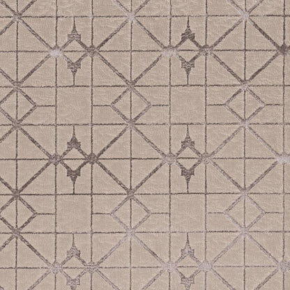 7' X 10' Ivory And Brown Geometric Area Rug