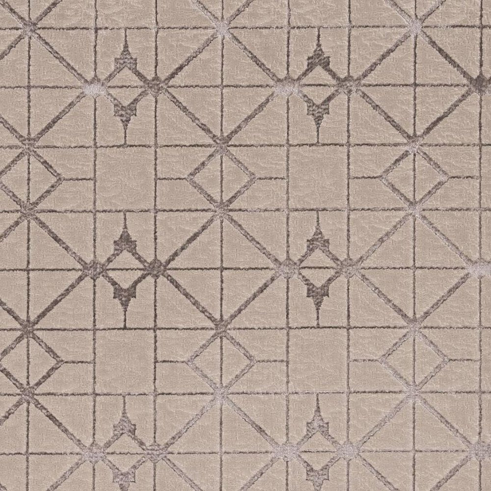 3' X 5' Ivory And Brown Geometric Area Rug