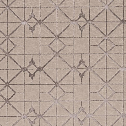 7' X 10' Ivory And Brown Geometric Area Rug