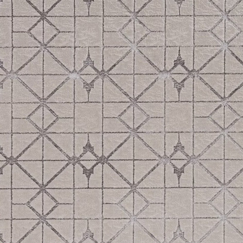 7' X 10' Ivory And Brown Geometric Area Rug