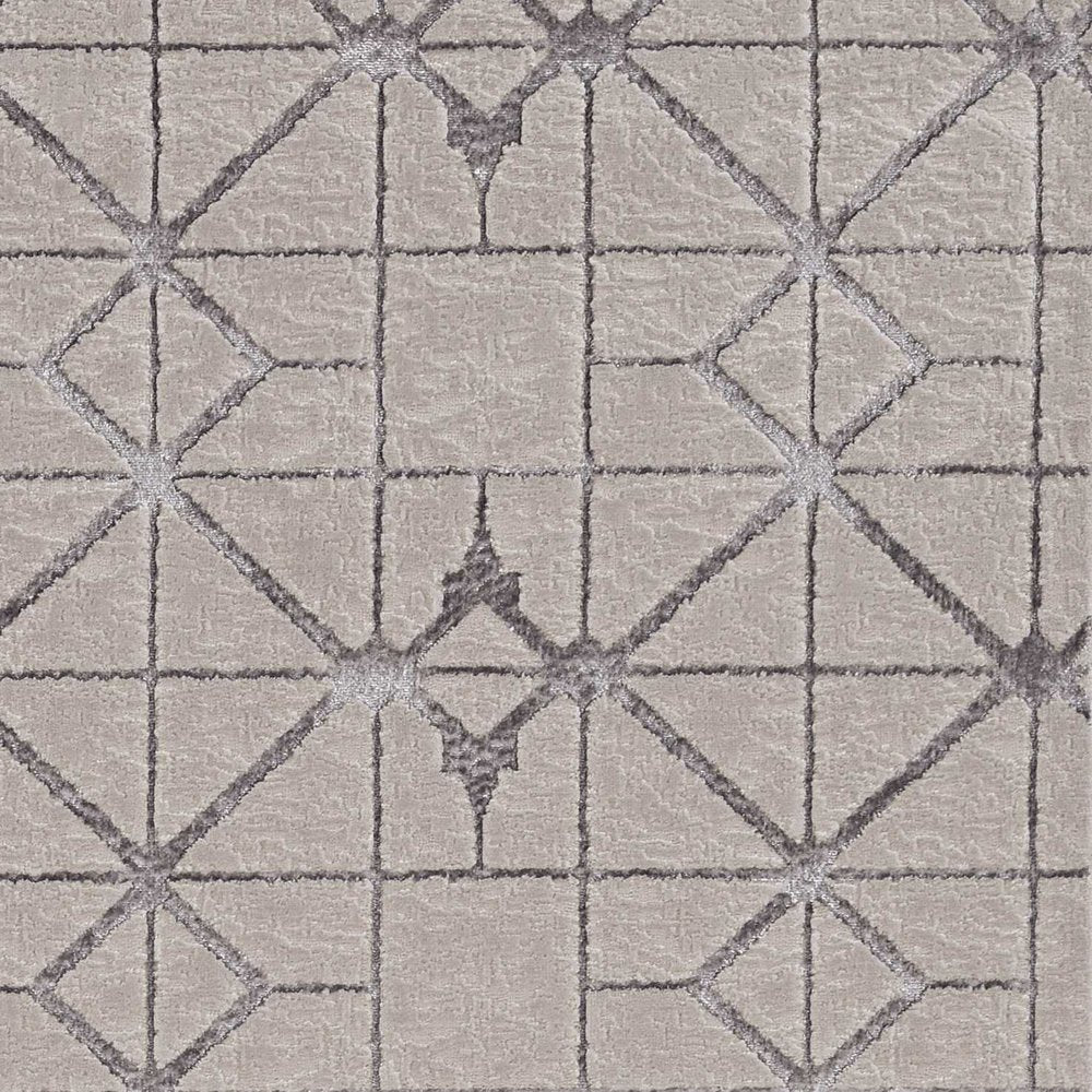 7' X 10' Ivory And Brown Geometric Area Rug