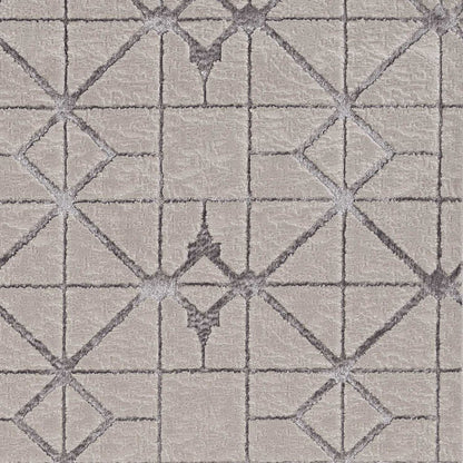 7' X 10' Ivory And Brown Geometric Area Rug