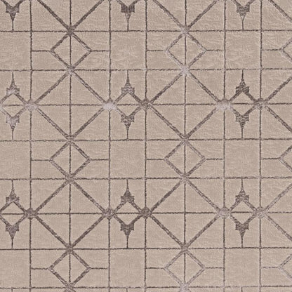 7' X 10' Ivory And Brown Geometric Area Rug