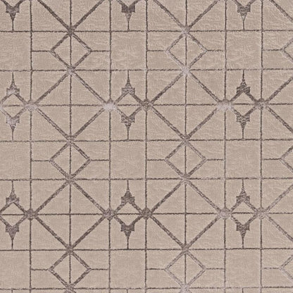 7' X 10' Ivory And Brown Geometric Area Rug