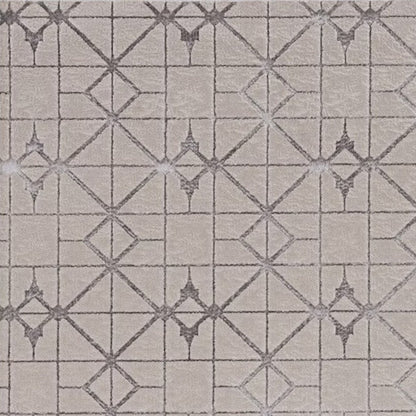 7' X 10' Ivory And Brown Geometric Area Rug