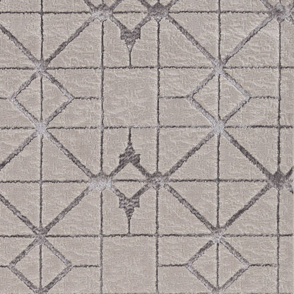 7' X 10' Ivory And Brown Geometric Area Rug