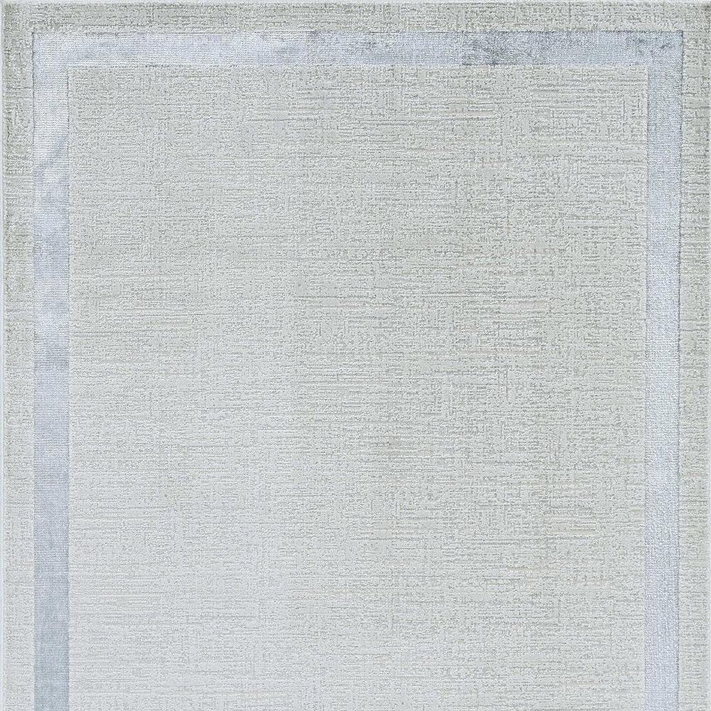 8' X 11' Ivory And Silver Abstract Area Rug