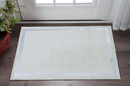 10' X 13' Ivory And Silver Abstract Area Rug