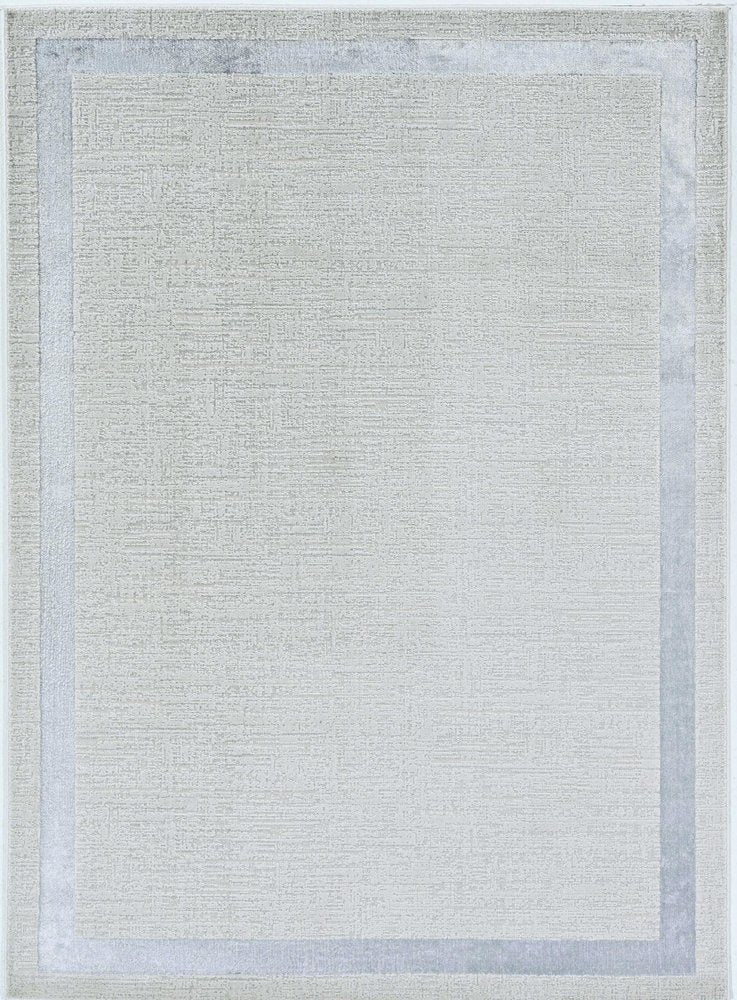 8' X 11' Ivory And Silver Abstract Area Rug
