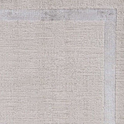 8' X 11' Ivory And Silver Abstract Area Rug