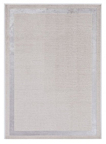 10' X 13' Ivory And Silver Abstract Area Rug