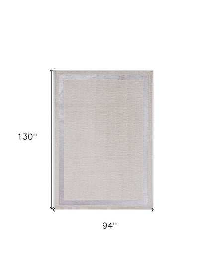 10' X 13' Ivory And Silver Abstract Area Rug