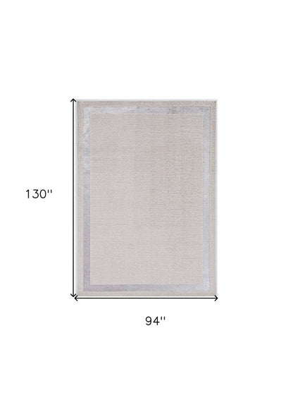 8' X 11' Ivory And Silver Abstract Area Rug