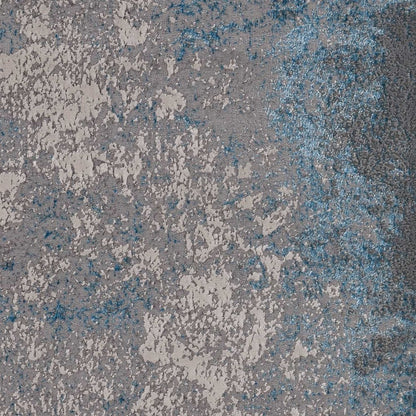 5' X 8' Silver And Blue Abstract Area Rug