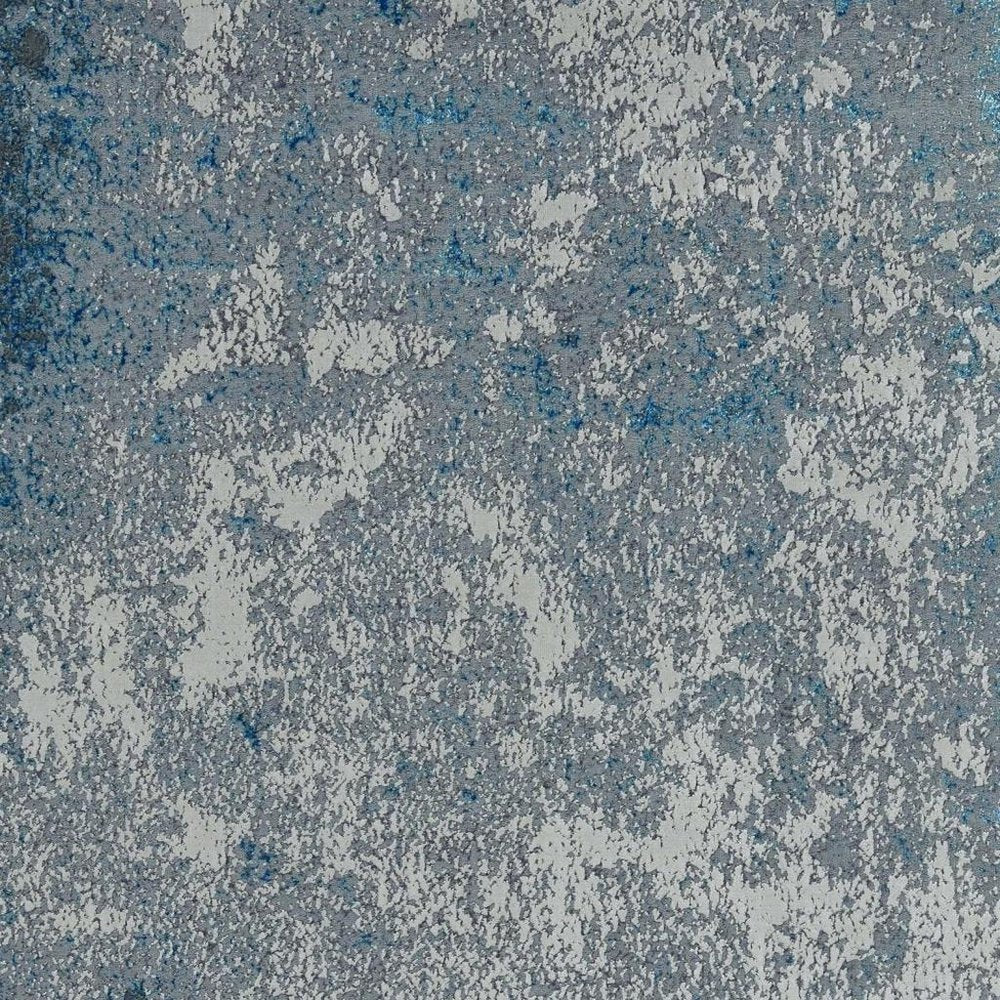 8' X 11' Blue and Silver Abstract Area Rug