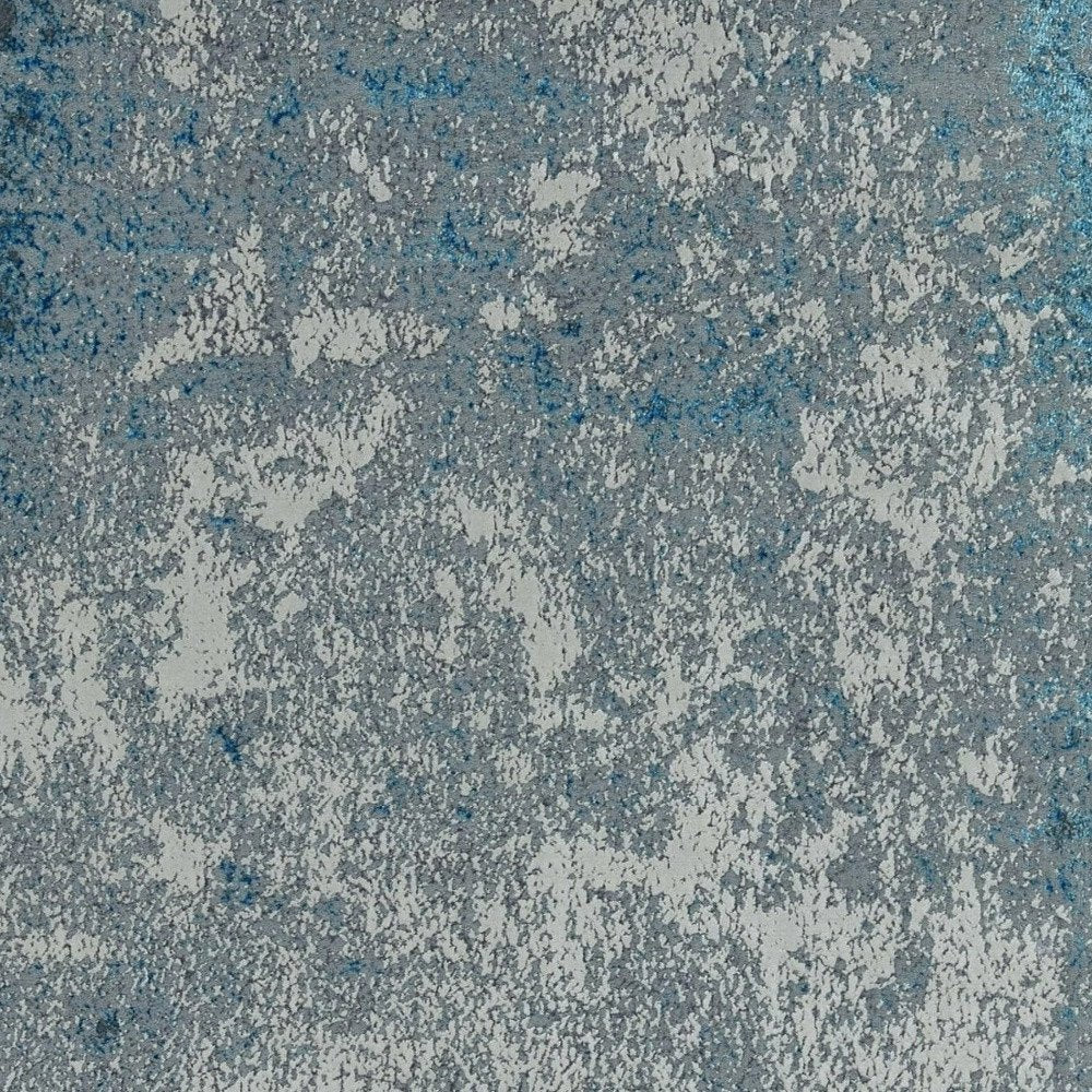 5' X 8' Silver And Blue Abstract Area Rug