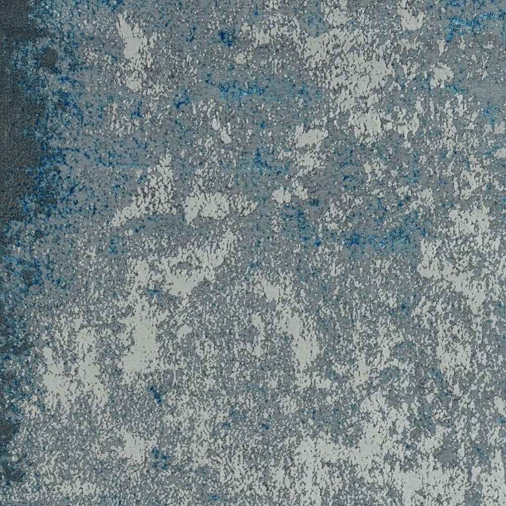 5' X 8' Silver And Blue Abstract Area Rug
