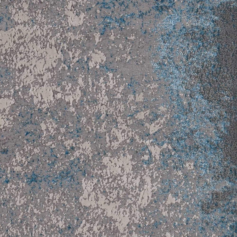 5' X 8' Silver And Blue Abstract Area Rug