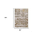 3' X 5' Ivory Taupe And Gold Abstract Area Rug