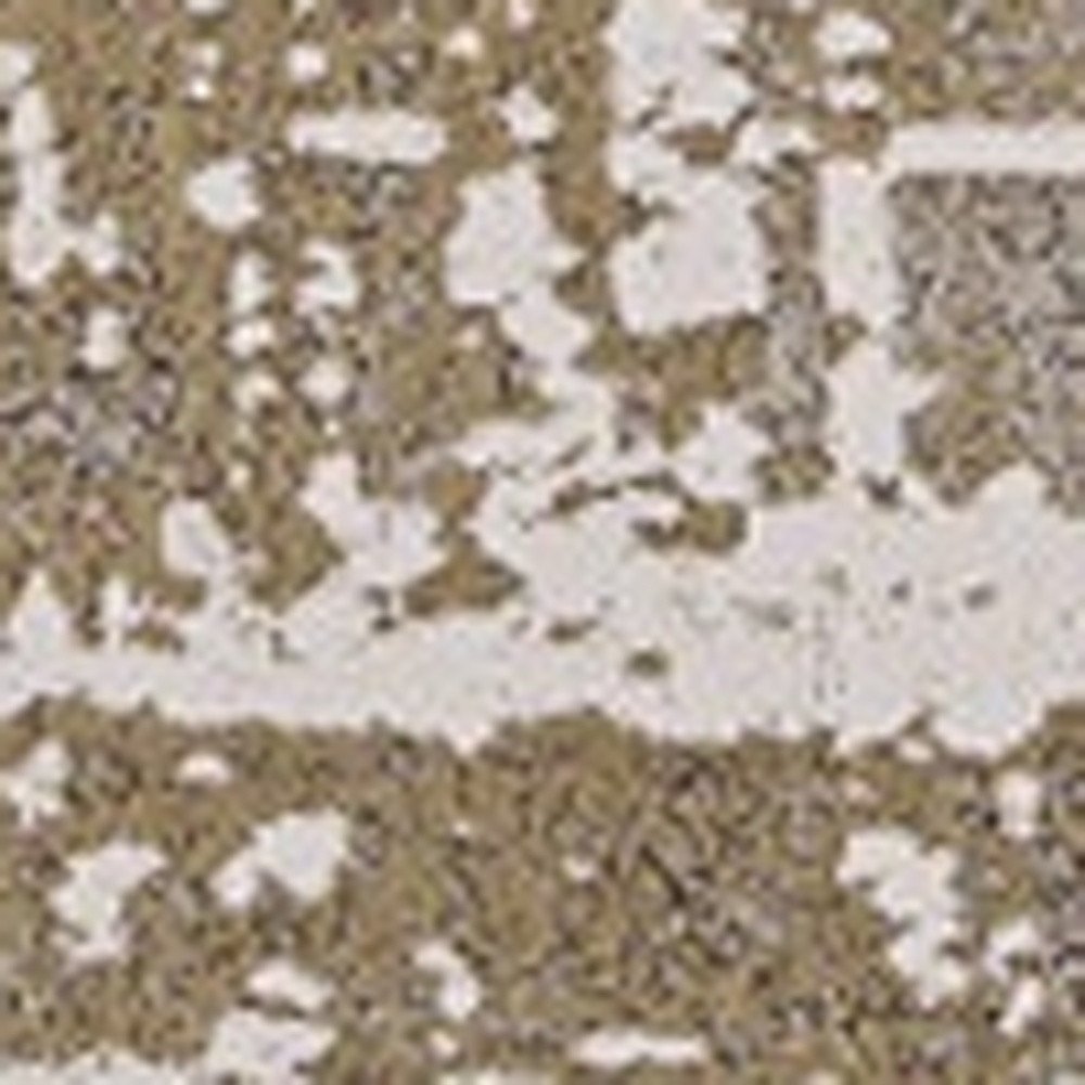 7' X 10' Ivory Taupe And Gold Abstract Area Rug