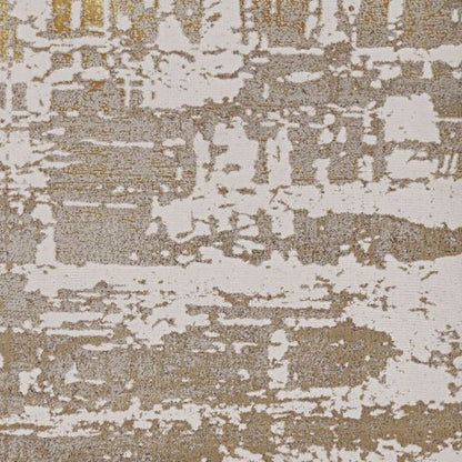 7' X 10' Ivory Taupe And Gold Abstract Area Rug