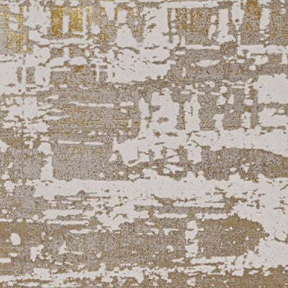 7' X 10' Ivory Taupe And Gold Abstract Area Rug