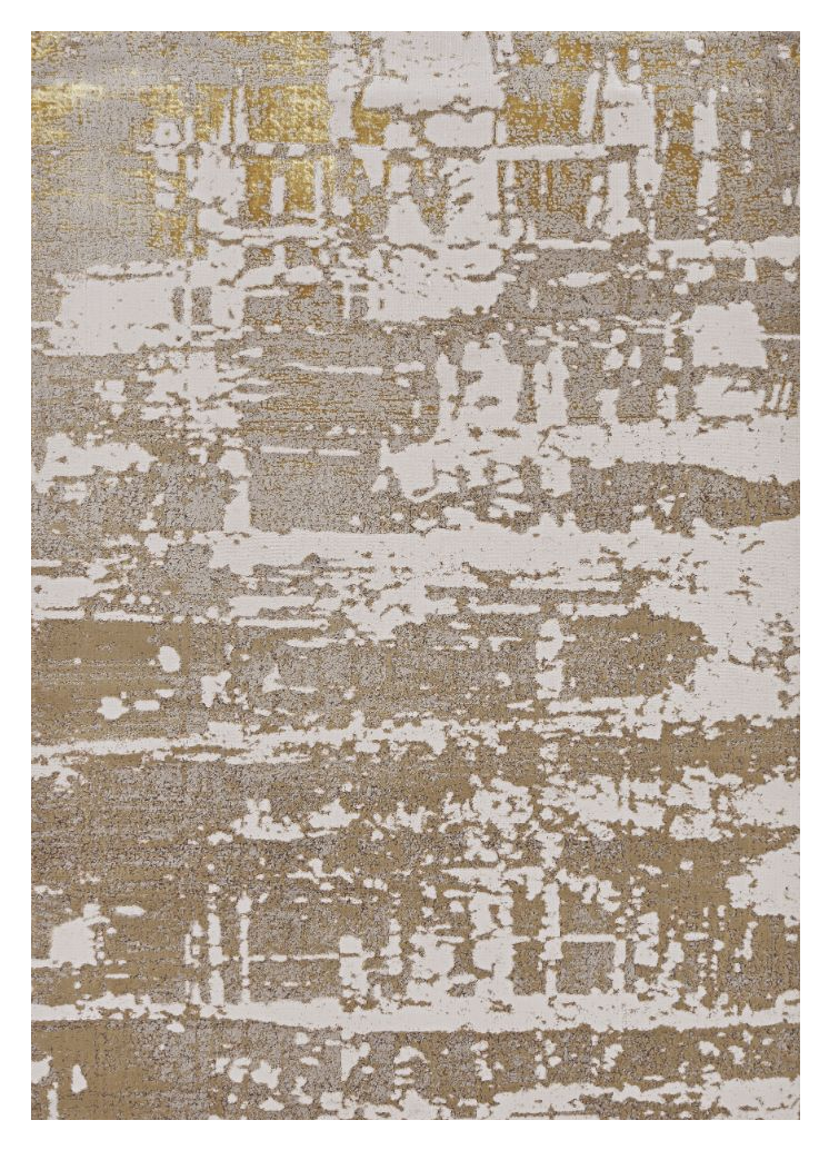 3' X 5' Ivory Or Gold Abstract Area Rug