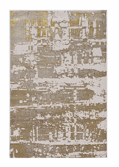 3' X 5' Ivory Or Gold Abstract Area Rug