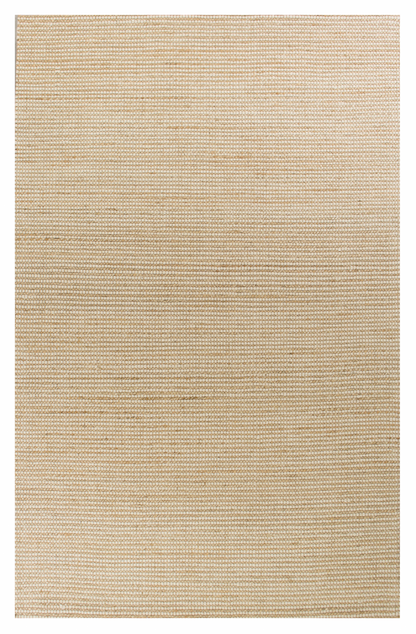 8' X 11' Ivory Hand Woven Wool And Jute Indoor Area Rug