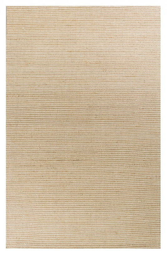 8' X 11' Tan And Ivory Hand Woven Area Rug