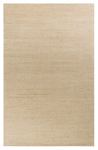 7' X 10' Tan and Ivory Wool Hand Woven Area Rug