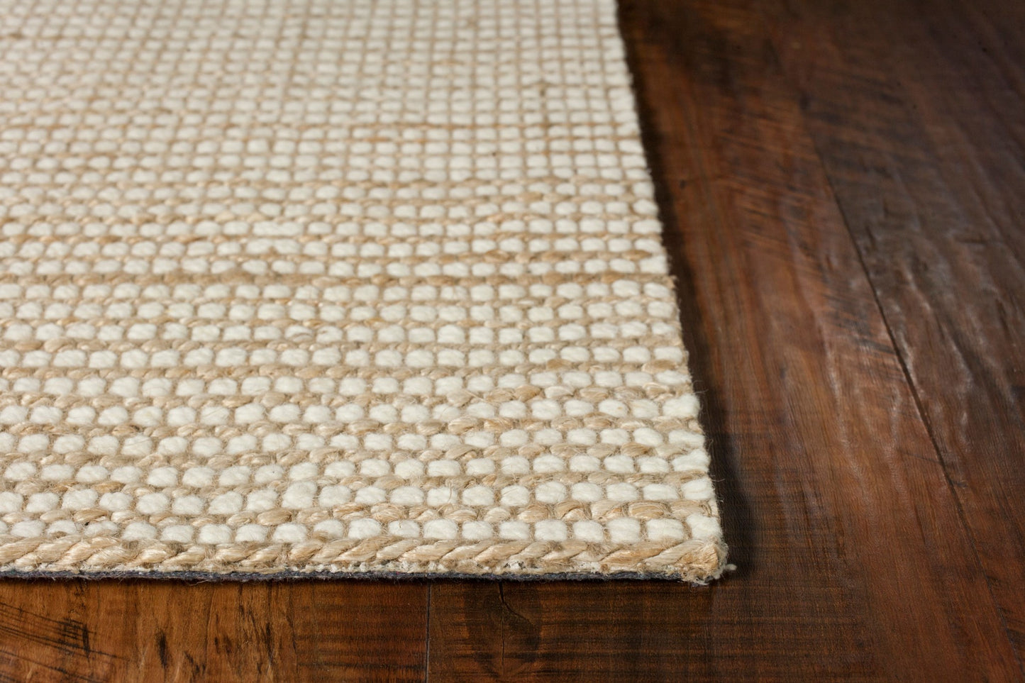 8' X 11' Ivory Hand Woven Wool And Jute Indoor Area Rug