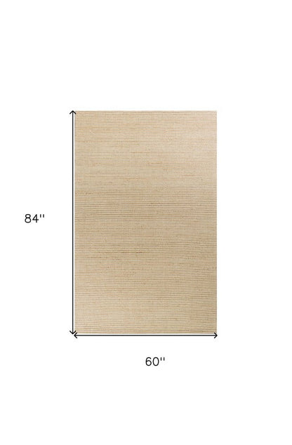 8' X 11' Tan And Ivory Hand Woven Area Rug