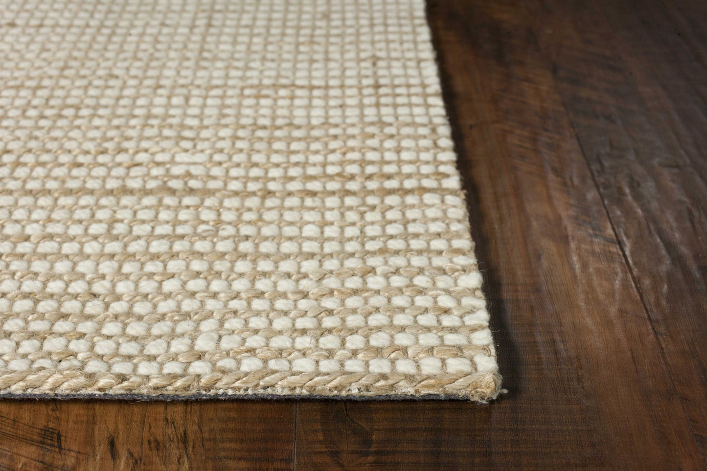 8' X 11' Ivory Hand Woven Wool And Jute Indoor Area Rug