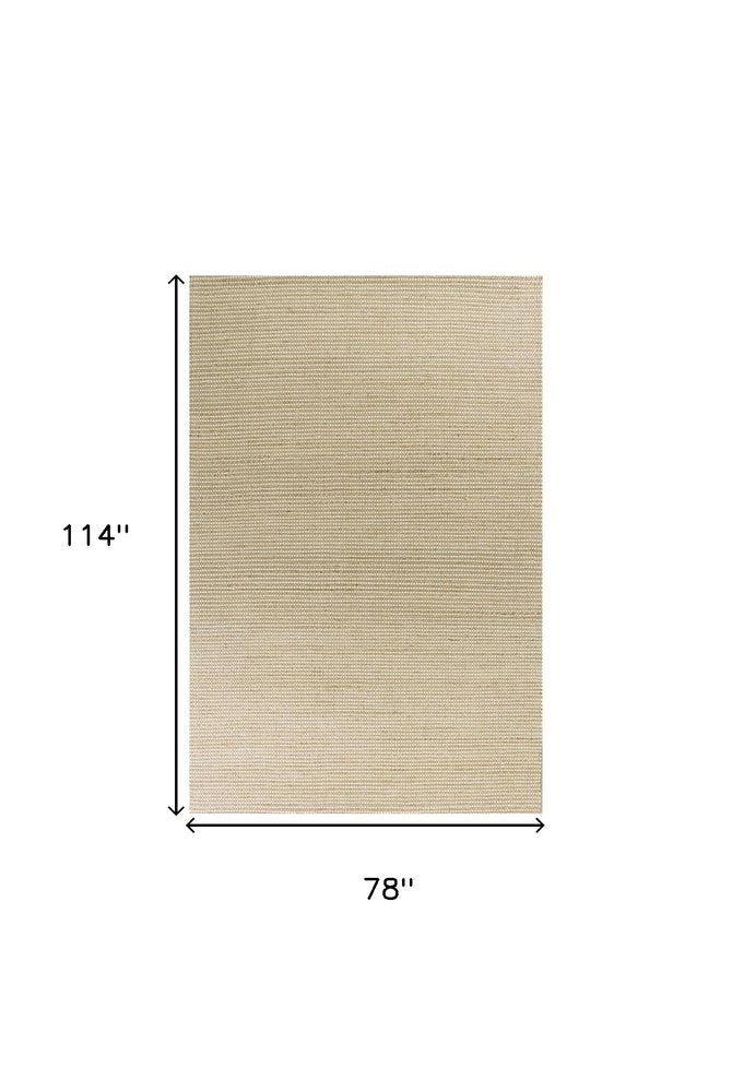 8' X 11' Tan And Ivory Hand Woven Area Rug