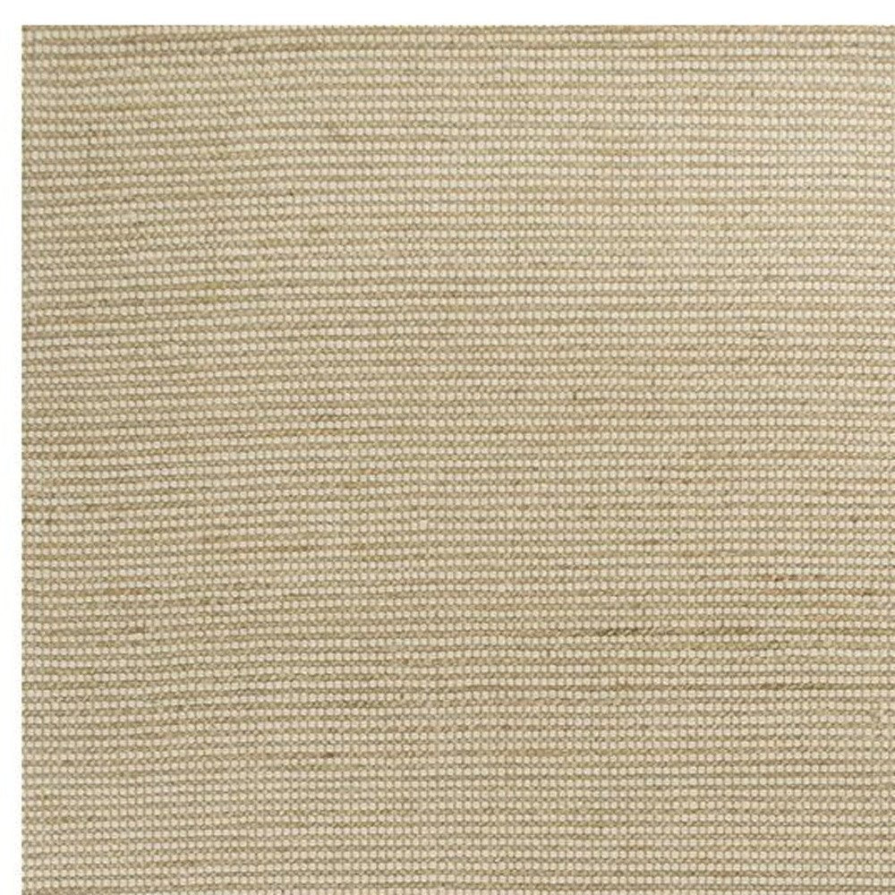 7' X 10' Tan and Ivory Wool Hand Woven Area Rug