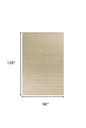 7' X 10' Tan and Ivory Wool Hand Woven Area Rug