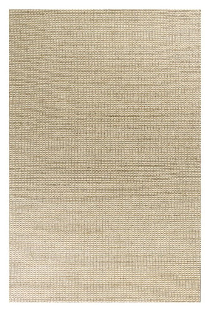 7' X 10' Tan and Ivory Wool Hand Woven Area Rug