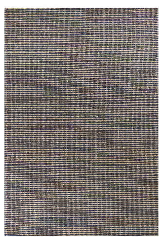 5' X 7' Blue Wool Abstract Hand Woven Area Rug