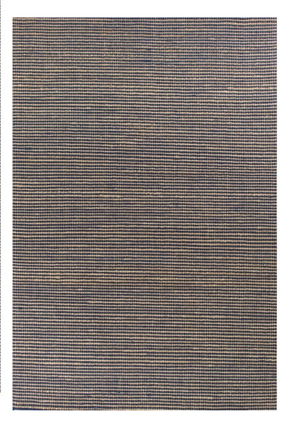 5' X 7' Blue Wool Hand Woven Area Rug