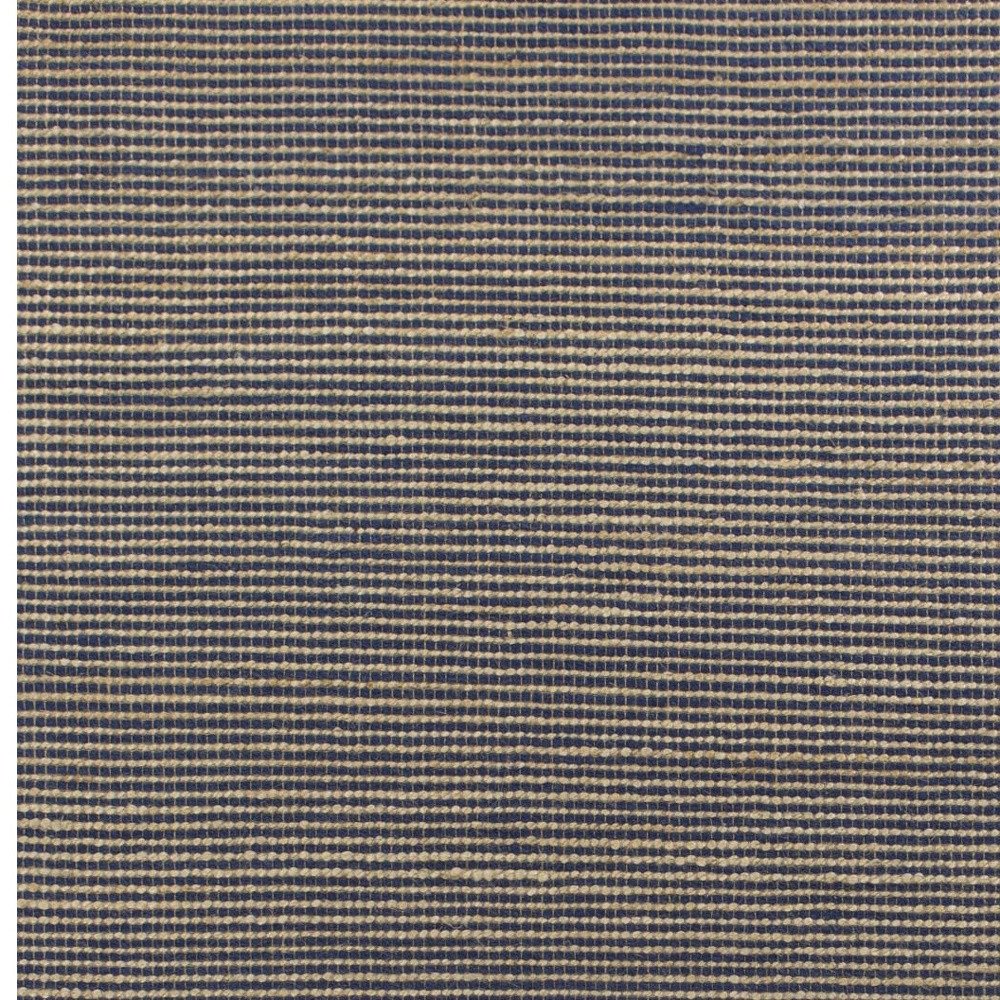 5' X 7' Blue Wool Abstract Hand Woven Area Rug
