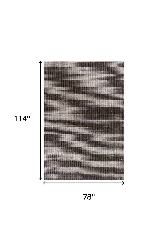 5' X 7' Blue Wool Abstract Hand Woven Area Rug