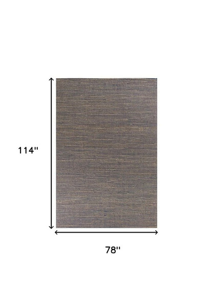 5' X 7' Blue Wool Abstract Hand Woven Area Rug