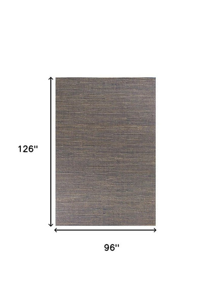 8' X 11' Blue And Beige Abstract Hand Woven Area Rug