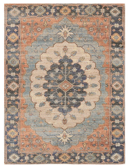 8' X 10' Blue Hand Woven Medallion Indoor Area Rug