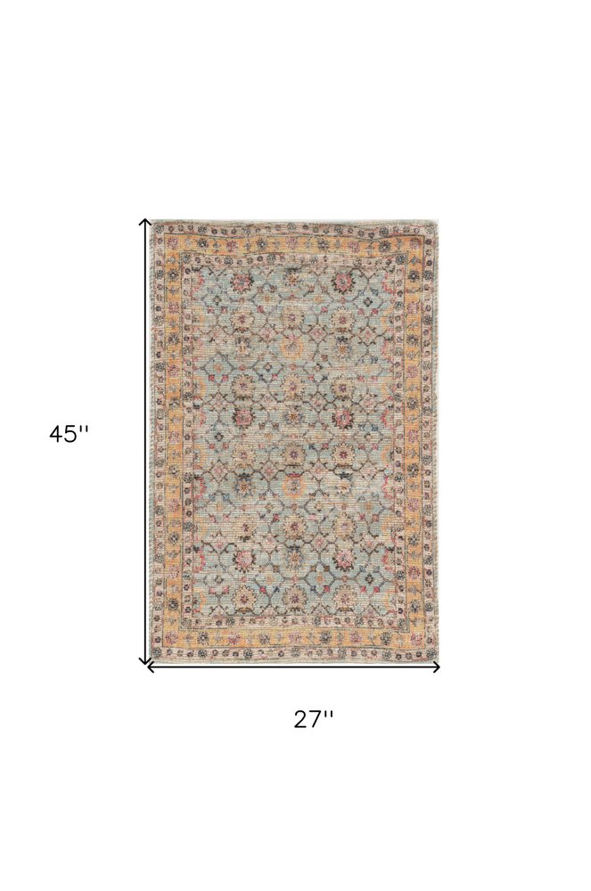 8' X 10' Blue And Beige Jute Floral Hand Woven Area Rug