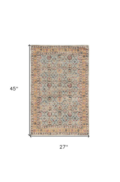 8' X 10' Blue And Beige Jute Floral Hand Woven Area Rug