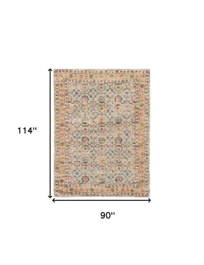 2' X 4' Blue And Beige Jute Floral Hand Woven Area Rug