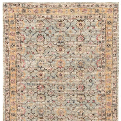 8' X 10' Blue And Beige Jute Floral Hand Woven Area Rug