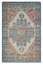 8' X 10' Blue Orange Hand Woven Diamond Medallion Indoor Area Rug